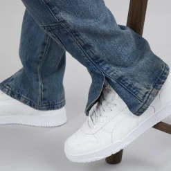 Clearance Herre Station Løs Pasform Cargo Jeans Mid Blue Jeans Og Bukser·Jeans