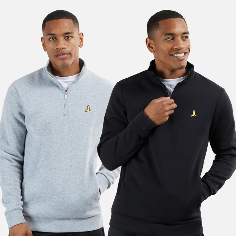 Herre Stilgar To Pakke 1/4 Lynlås Sweatshirts Sort/Grå Multipakker·Hættetrøjer Og Sweatshirts|Hættetrøjer Og Sweatshirts·Sweatshirts