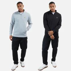Herre Stilgar To Pakke 1/4 Lynlås Sweatshirts Sort/Grå Multipakker·Hættetrøjer Og Sweatshirts|Hættetrøjer Og Sweatshirts·Sweatshirts