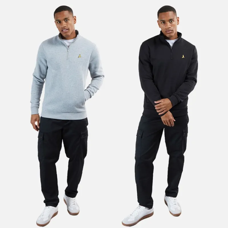 Herre Stilgar To Pakke 1/4 Lynlås Sweatshirts Sort/Grå Multipakker·Hættetrøjer Og Sweatshirts|Hættetrøjer Og Sweatshirts·Sweatshirts