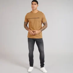 Discount Herre Stormfisk T-shirt Medium Beige T-Shirts, Poloer Og Skjorter·T-Shirts Og Undertrøjer