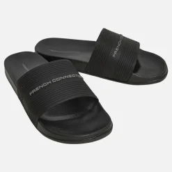 Clearance Herre Strap Sliders Sort Klip-Klapper Og Sandaler|Klip-Klapper Og Sandaler