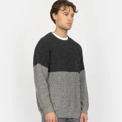 Hot Herre Strikket Colorblock Sweatshirt 642 Dark Shadow Trøjer Og Cardigans·Trøjer|Hættetrøjer Og Sweatshirts·Sweatshirts