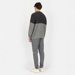 Hot Herre Strikket Colorblock Sweatshirt 642 Dark Shadow Trøjer Og Cardigans·Trøjer|Hættetrøjer Og Sweatshirts·Sweatshirts
