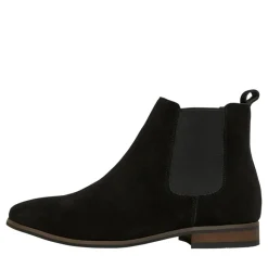 Clearance Herre Suede Chelsea Ankelstøvler Sort Støvler|Støvler