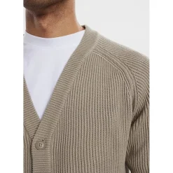 Discount Herre Sweater Sand Trøjer Og Cardigans·Cardigans