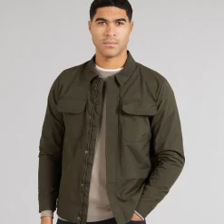 Clearance Herre Teknisk Overskjorte Khaki T-Shirts, Poloer Og Skjorter·Skjorter|Jakker Og Frakker·Jakker Og Frakker