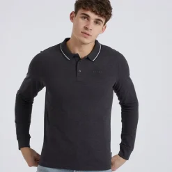 Outlet Herre Telles L/​S Polo Skjorte Charcoal Marl T-Shirts, Poloer Og Skjorter·Poloer