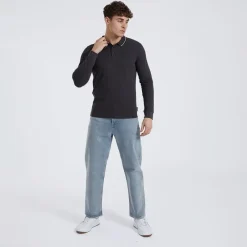 Outlet Herre Telles L/​S Polo Skjorte Charcoal Marl T-Shirts, Poloer Og Skjorter·Poloer