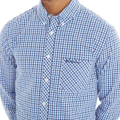 Hot Herre Three Gingham Langærmet shirts Blå T-Shirts, Poloer Og Skjorter·Skjorter
