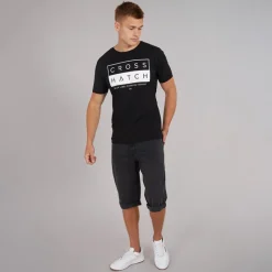 New Herre Tillforth Baggy Denim Shorts Sort Vask Shorts Og Badetøj·Shorts