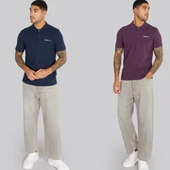 Hot Herre to pak ensfarvede poloskjorter Plum/​Dark Navy T-Shirts, Poloer Og Skjorter·Multipakker|Multipakker·T-Shirts Og Undertrøjer