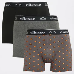 Clearance Herre Tre Pak Boxer Shorts Sort /​ Koksgrå /​ Rød Undertøj Og Sokker|Multipakker·Undertøj