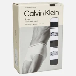 Clearance Herre Tre Pak Lav Talje Trunks Sort /​ Sort /​ Sort Multipakker·Undertøj|Undertøj, Sokker Og Nattøj·Boxer Shorts