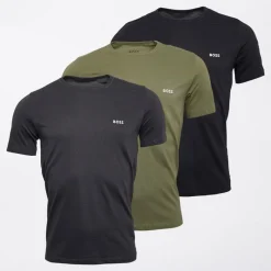 Clearance Herre Tre Pak T Shirts Grå/​Khaki/​Sort T-Shirts, Poloer Og Skjorter·Multipakker|Multipakker·T-Shirts Og Undertrøjer