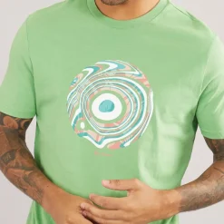 Outlet Herre Trippy Target T-shirts Grøn T-Shirts, Poloer Og Skjorter·T-Shirts Og Undertrøjer