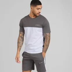 Online Herre Trip Sæt Grå Træningsdragter Og Joggingbukser·Træningsdragter|T-Shirts, Poloer Og Skjorter·Sæt