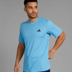 Sale Herre Træn Essentiel Basis T-shirt Semi Blue Burst/​Sort Træning|T-Shirts Og Undertrøjer