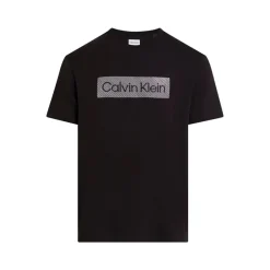 New Herre T-shirt med tekstur broderi CK Sort T-Shirts, Poloer Og Skjorter·T-Shirts Og Undertrøjer