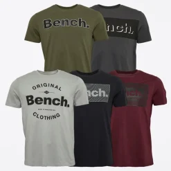 Hot Herre T-Shirts 5-pak Khaki/​Burgunder/​Lys Grå/​Sort/​Mørk Grå T-Shirts, Poloer Og Skjorter·Multipakker|Multipakker·T-Shirts Og Undertrøjer
