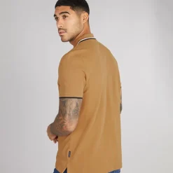 Discount Herre tvillingippede polo Light Brown T-Shirts, Poloer Og Skjorter·Poloer
