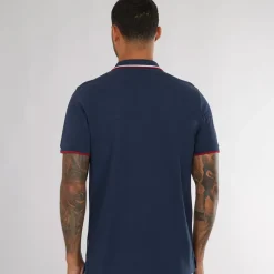 New Herre tværstribet polo skjorte Dark Navy T-Shirts, Poloer Og Skjorter·Poloer