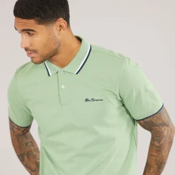 Clearance Herre Twin Tipped Polo Græs Grøn T-Shirts, Poloer Og Skjorter·Poloer