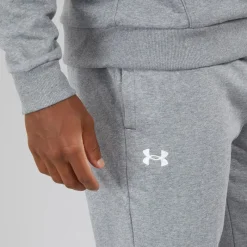 Sale Herre UA Rival Fleece Joggingbukser Castlerock Lys Heather/​Hvid Træning|Træningsbukser