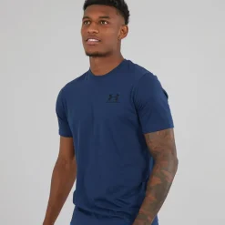 Online Herre UA Sportstyle Left Chest Sport træningstrøjer Marineblå Træning|T-Shirts Og Undertrøjer