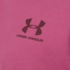 Herre UA Sportstyle Venstre Bryst Kortærmet T-shirt Fuchsia Dusk /​ Mørk Maroon Træning|T-Shirts Og Undertrøjer