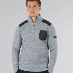 Best Herre Verto 1 /​ 4 Zip Funnel Neck Jumper Lys Grå Melering Trøjer Og Cardigans·Trøjer