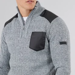Best Herre Verto 1 /​ 4 Zip Funnel Neck Jumper Lys Grå Melering Trøjer Og Cardigans·Trøjer