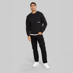 New Herre Vesterbro Side Sweatshirt Sort/​Hvid Hættetrøjer Og Sweatshirts·Sweatshirts