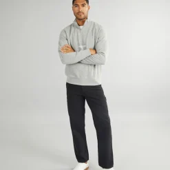 Herre Vesterbro 1/​4 Zip Sweatshirt Lys Grå Melange /​ Sort Hættetrøjer Og Sweatshirts·Sweatshirts