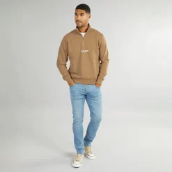 Best Herre Vesterbro 1/​4 Zip Sweatshirt Silver Mink /​ White Hættetrøjer Og Sweatshirts·Sweatshirts