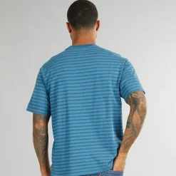 Herre Vintage Fit T-shirt Stribe Serif Logo Hampton Bay T-Shirts, Poloer Og Skjorter·T-Shirts Og Undertrøjer