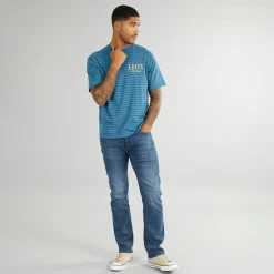 Herre Vintage Fit T-shirt Stribe Serif Logo Hampton Bay T-Shirts, Poloer Og Skjorter·T-Shirts Og Undertrøjer