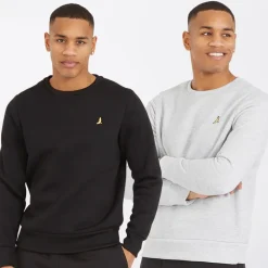 Online Herre Winston To-pakke Trøjer Sort/​Grå Multipakker·Hættetrøjer Og Sweatshirts|Hættetrøjer Og Sweatshirts·Sweatshirts