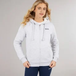 Sale Hættetrøje med lynlås og teddyforing Grå Marle til kvinder Dame Hættetrøjer Og Sweatshirts·Hættetrøjer