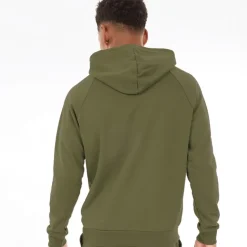 Best Hættetrøje til Herre UA Rival Fleece Logo Marine OD Grøn/​Hvid Træning|T-Shirts Og Undertrøjer