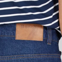Online Jeans med vid ben kvinder Mørkeblå Dame Jeans, Bukser Og Leggings·Jeans