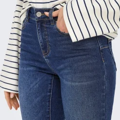 Sale Jeans til kvinder Rina Mid Rise Push Up Mørkeblå Dame Jeans, Bukser Og Leggings·Jeans