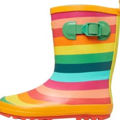 Discount Junior Childrens Puddle Rainbow Printed Wellington Gummistøvler Flerfarvede Striber Støvler|Støvler