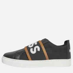 New Junior Drenge Logo Elastik Træningssko Sort Sneakers|Sneakers