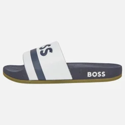 Sale Junior Drenge Logo Stribe Badesandaler Hvid Klip-Klapper Og Sandaler|Klip-Klapper Og Sandaler