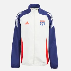 Junior Drenge OL Olympique Lyon præsentations jakke White Tint/Midnight Indigo/Bright Red Tøj|Jakker Og Frakker