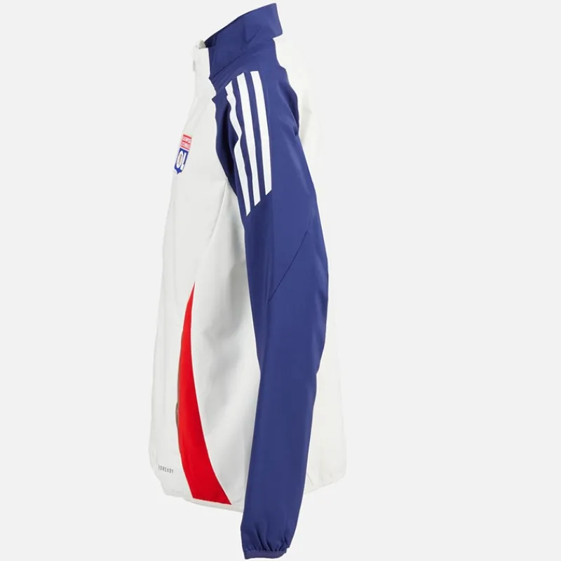 Junior Drenge OL Olympique Lyon præsentations jakke White Tint/Midnight Indigo/Bright Red Tøj|Jakker Og Frakker