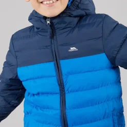 New Junior Drenge Oskar Vatteret Hættejakke Navy /​ Blå Jakker Og Frakker