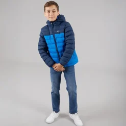 New Junior Drenge Oskar Vatteret Hættejakke Navy /​ Blå Jakker Og Frakker