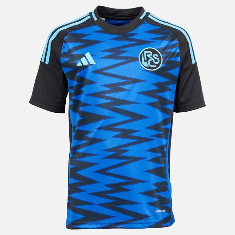 Clearance Junior Drenge RCSA Racing Club De Strasbourg 24/25 Tredje trøje Team Royal Blue/Sort Tøj|T-Shirts Og Undertrøjer